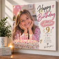 Personalised Birthday Photo Canvas - Custom Birthday Canvas With Photos, Name & Message