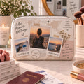 Personalised Travel 3 Photos With Message Make-Up Bag – Upload Your Own Photos and Message | Custom Photo Cosmetic Bag