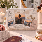Personalised Travel 3 Photos With Message Make-Up Bag – Upload Your Own Photos and Message | Custom Photo Cosmetic Bag