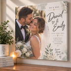 Personalised Wedding Canvas - Custom Canvas With Photo, Name & Date