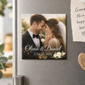 Personalised Wedding Photo Magnet – Upload Your Own Photo, Name and Date | Custom Fridge Magnet