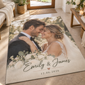 Personalised Wedding Rug - Custom Rug With Photo, Name & Date