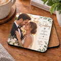 Personalised Wedding Photo Coaster – Upload Your Own Photo, Name and Date | Custom Picture Coaster