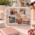 Personalised 5 Photos Collage With Message Make-Up Bag – Upload Your Own Photos and Message | Custom Photo Cosmetic Bag