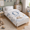 Personalised Alphabet Cot Bedding Duvet Cover & Pillowcase Set - Custom Cot Bedding Duvet Cover & Pillowcase Set With Alphabet and Name