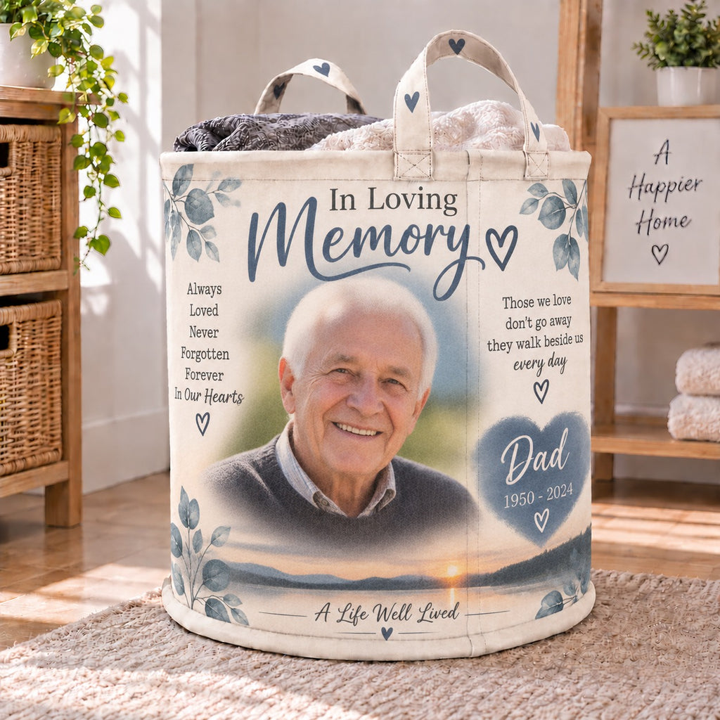 Personalised Memorial Photo Toy Bag  - Custom Design With Photo, Name & Dates