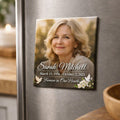 Personalised Memorial Photo Magnet – Upload Your Own Photo, Name and Dates | Custom Fridge Magnet
