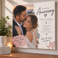 Personalised Anniversary Photo Canvas - Custom Couples Canvas With Photos, Names & Date
