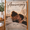 Personalised Anniversary Photo Towel - Custom Couples Design With Photos, Names & Date