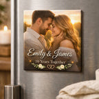 Personalised Anniversary Photo Magnet – Upload Your Own Photos, Names and Date | Custom Fridge Magnet