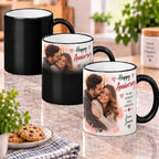 Personalised Anniversary Photo Heat Changing Mug – Custom Mug With Names & Date