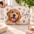 Personalised Pet Photo With Name Make-Up Bag – Upload Your Own Pet Photo and Name | Custom Photo Cosmetic Bag