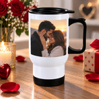 Personalised Anniversary Photo Travel Mug – Upload Your Own Photo | Custom Photo Travel Cup
