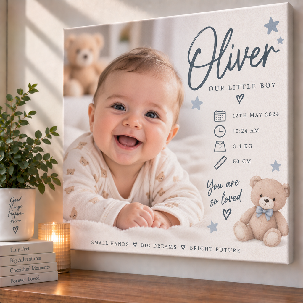 Personalised Kids Canvas - Custom Canvas With Your Child Photo & Name