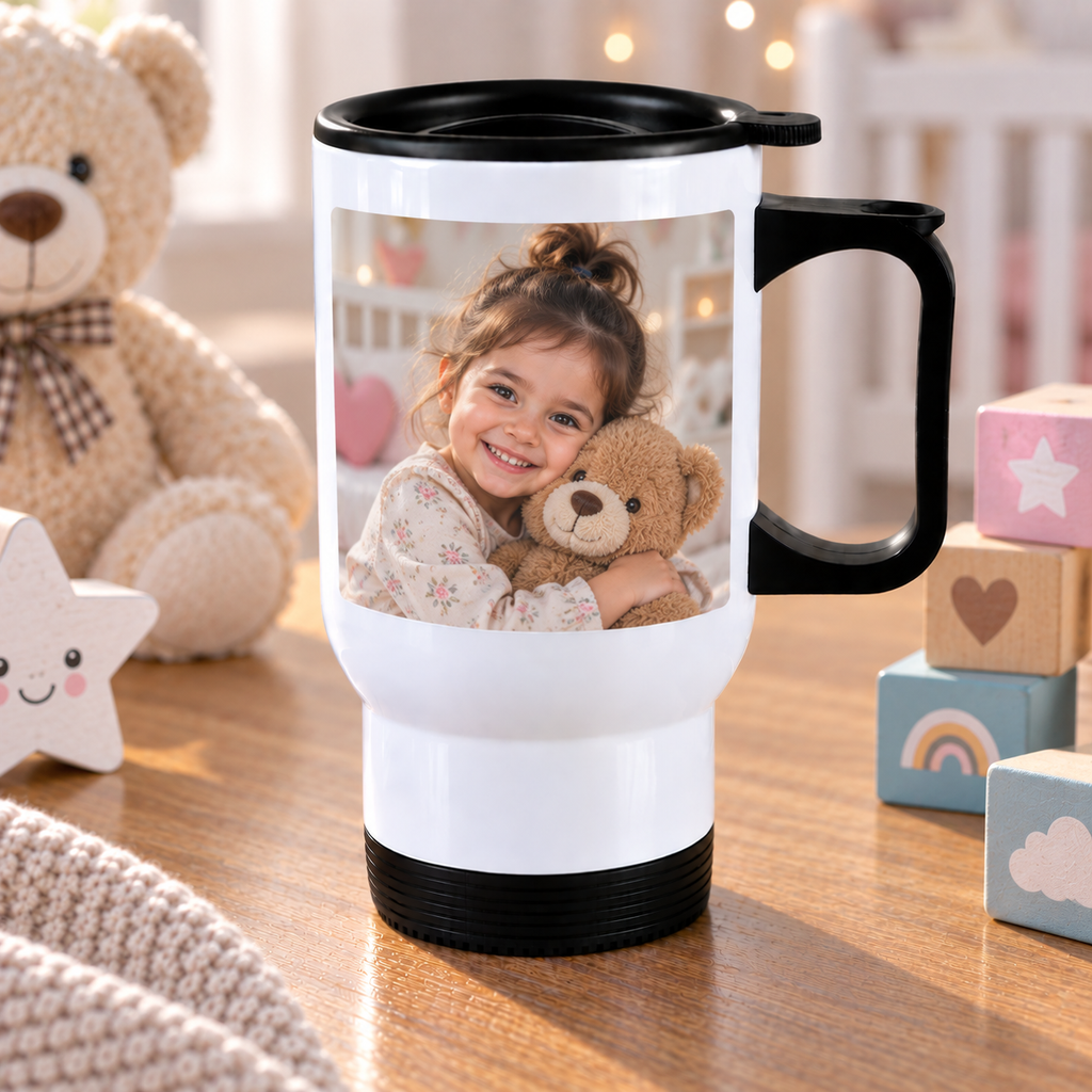 Personalised Kid Photo Travel Mug – Upload Your Own Photo | Custom Photo Travel Cup
