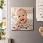 Personalised Kid Photo Magnet – Upload Your Own Photo, Name and Date | Custom Fridge Magnet
