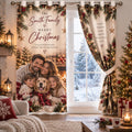 Personalised Christmas Photo Curtain - Custom Family Curtain With Photos & Message