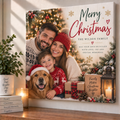 Personalised Christmas Photo Canvas - Custom Family Canvas With Photos & Message
