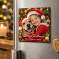 Personalised Christmas Photo Magnet – Upload Your Own Photos and Message | Custom Fridge Magnet