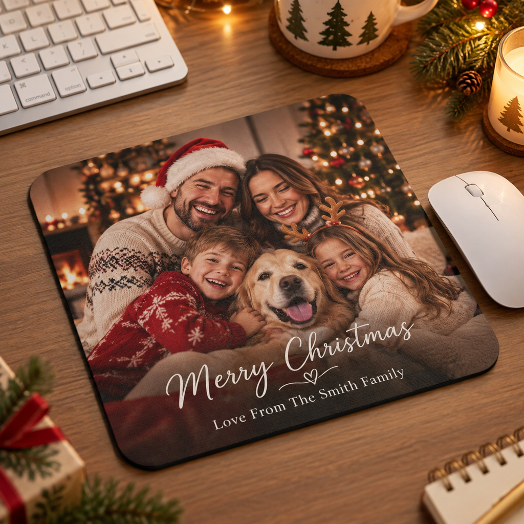 Personalised Christmas Photo Magnet – Upload Your Own Photos and Message | Custom Fridge Magnet