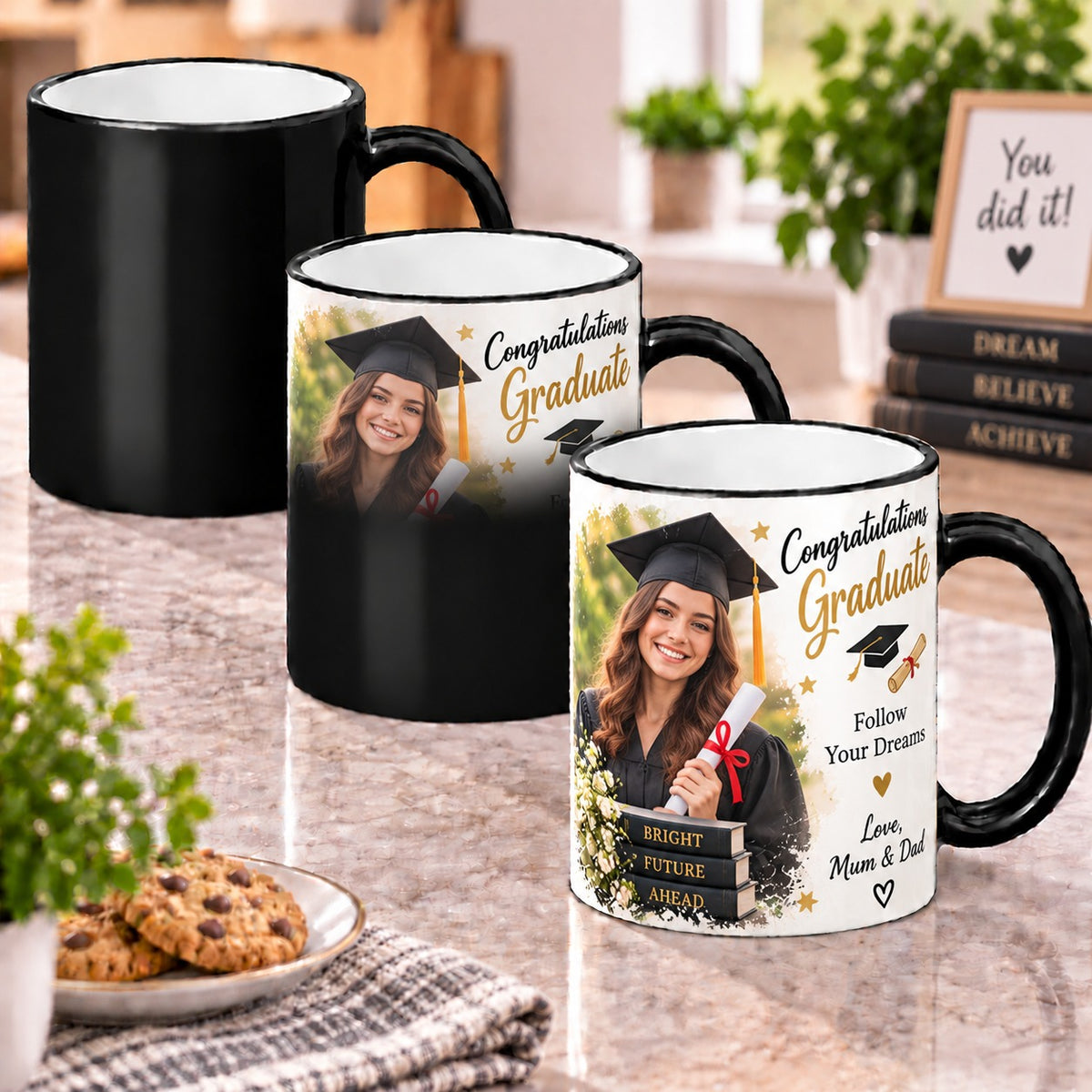 Personalised Graduation Photo Heat Changing Mug – Custom Mug With Photo & Name