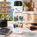 Personalised Travel 4 Photos Bottle – Upload Your Own Photos and Message | Custom Photo Water Bottle