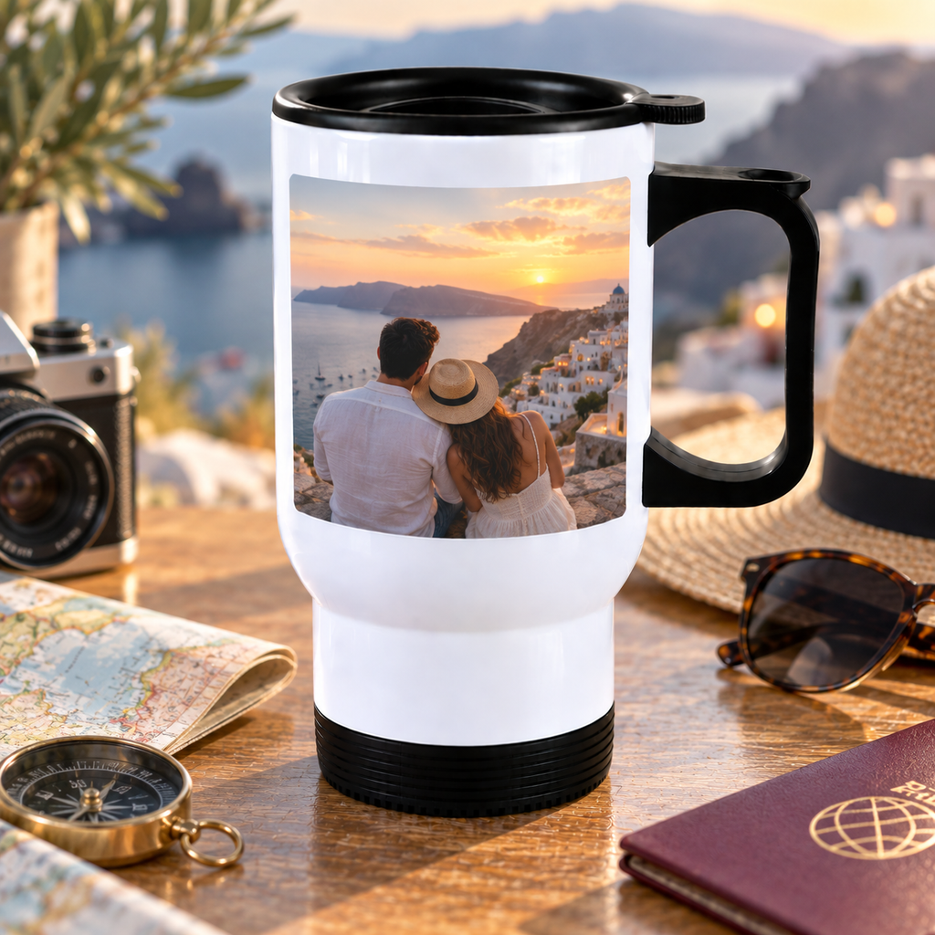 Personalised Travel Photo Mug – Upload Your Own Photo | Custom Photo Travel Cup