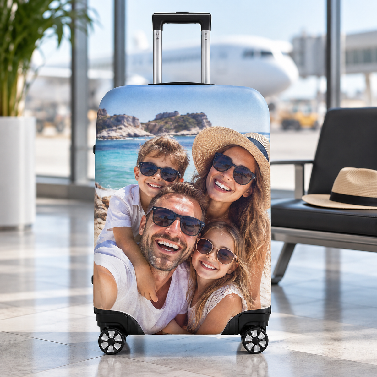 Personalised Photo Luggage Cover - Custom Luggage Cover With Your Photo