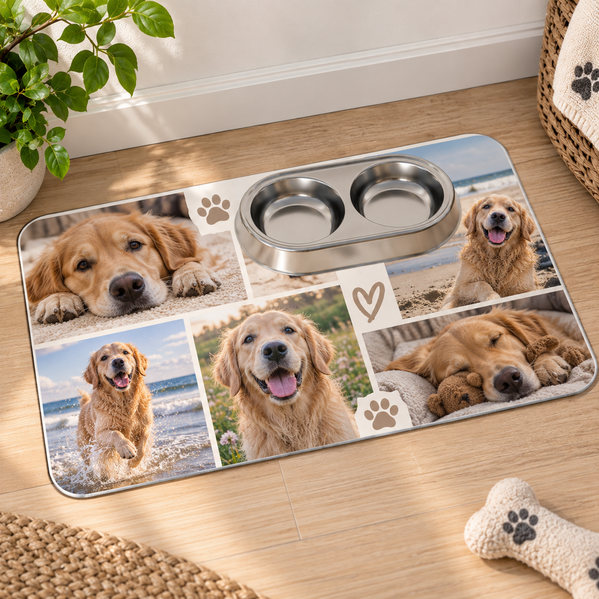 Personalised 5 Photos Collage Make-Up Bag – Upload Your Own Photos | Custom Photo Cosmetic Bag
