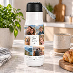 Personalised 6 Photos Collage Travel Bottle – Upload Your Own Photos | Custom Photo Water Bottle