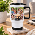 Personalised 6 Photos Collage Travel Mug – Upload Your Own Photos | Custom Photo Travel Cup