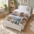 Personalised 5 Photo Collage Cot Bedding Duvet Cover & Pillowcase Set - Custom Cot Bedding Duvet Cover & Pillowcase Set With Your Photos