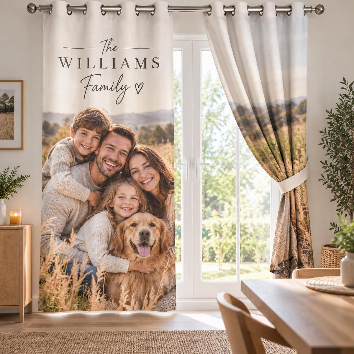 Personalised Photo & Name Curtain - Custom Curtain With Your Photo & Name