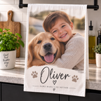 Personalised Photo & Name Tea Towel  - Custom Design With Your Photo & Name