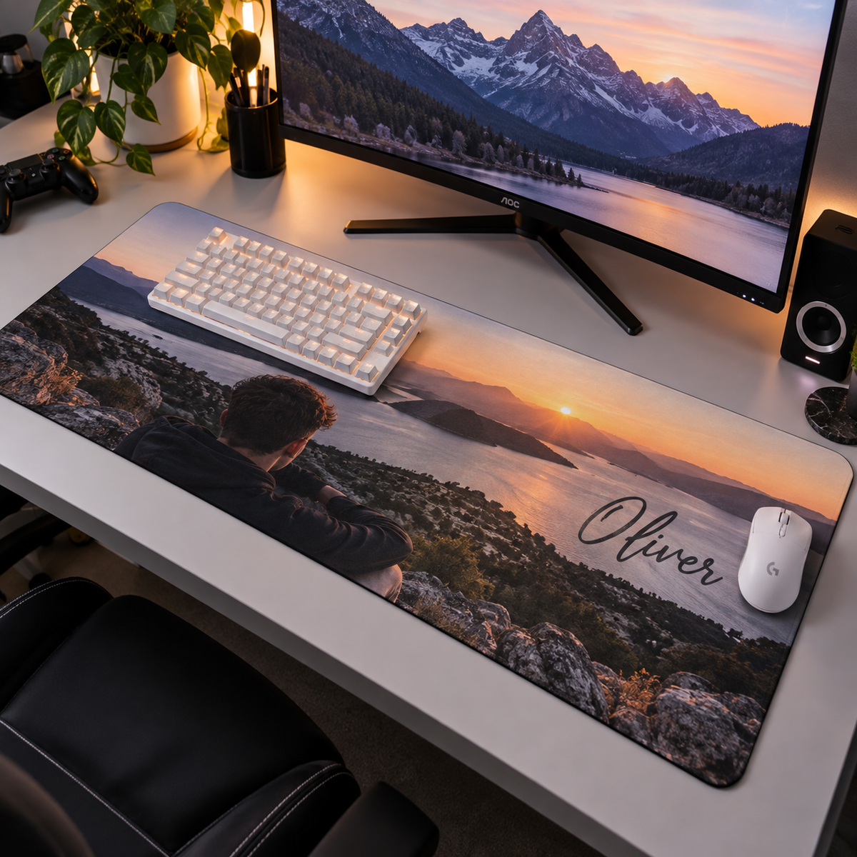 Personalised Photo & Name Gaming Mat – Custom 1 Photo Design