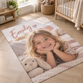 Personalised Photo & Name Rug - Custom Rug With Your Photo & Name