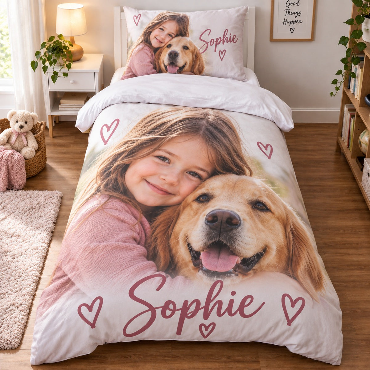 Personalised Photo & Name Duvet Cover  - Custom Design With Your Photo & Name