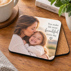 Personalised Photo & Message Coaster – Upload Your Own Photo and Message | Custom Picture Coaster
