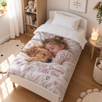 Personalised Message Cot Bedding Duvet Cover & Pillowcase Set - Custom Cot Bedding Duvet Cover & Pillowcase Set With Your Photo & Message