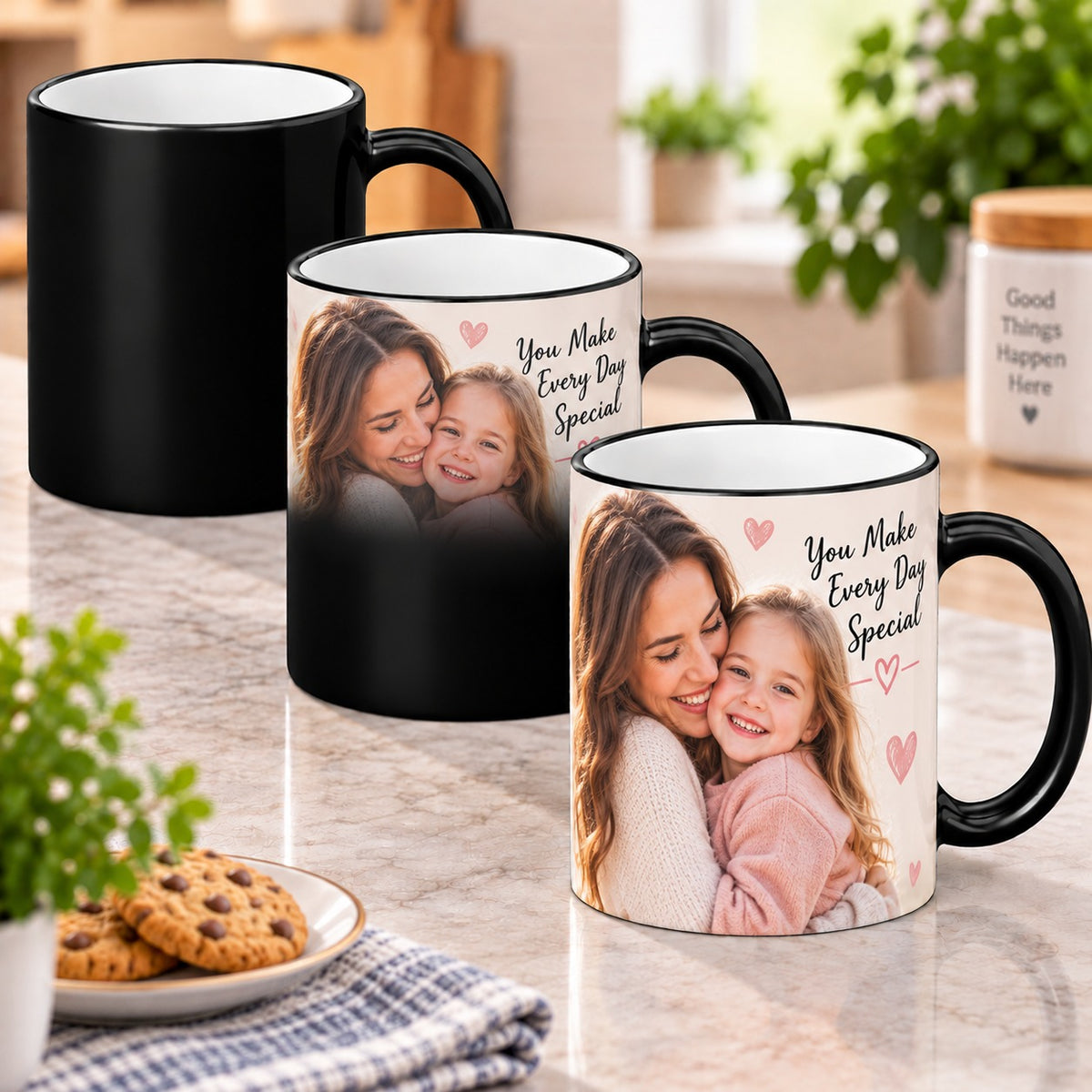 Personalised Photo & Message Heat Changing Mug – Custom Mug With Your Message