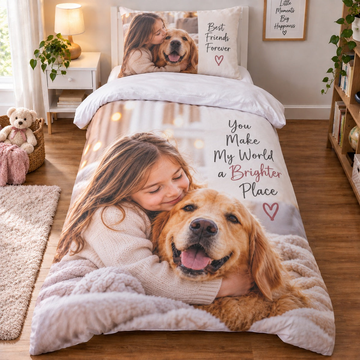 Personalised Photo & Message Duvet Cover  - Custom Design With Your Photo & Message