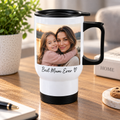 Personalised Photo & Message Travel Mug – Upload Your Own Photo and Message | Custom Photo Travel Cup