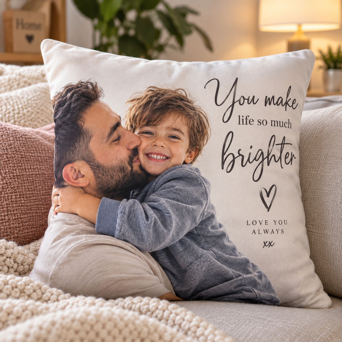 Personalised Message Cushion - Custom Cushion With Your Photo & Message