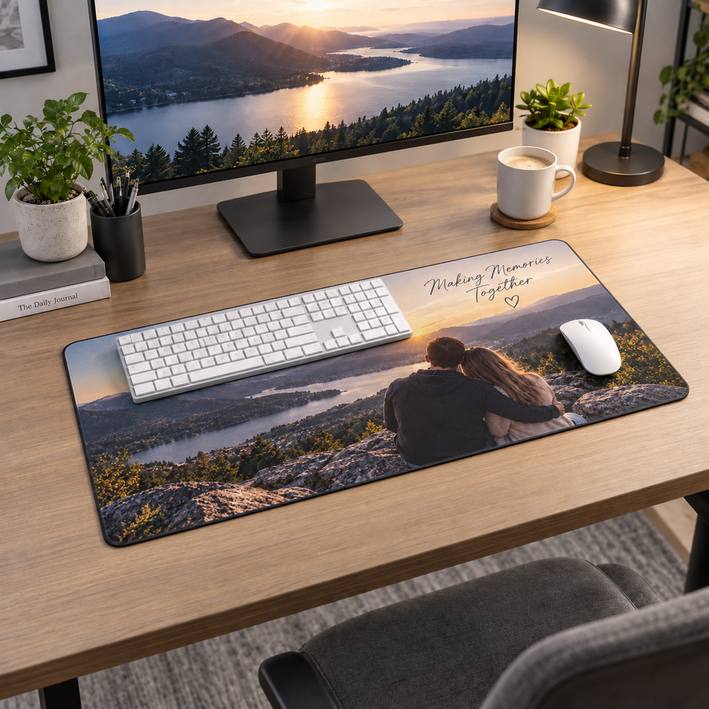 Personalised Photo & Message Gaming Mat – Custom 1 Photo With Message
