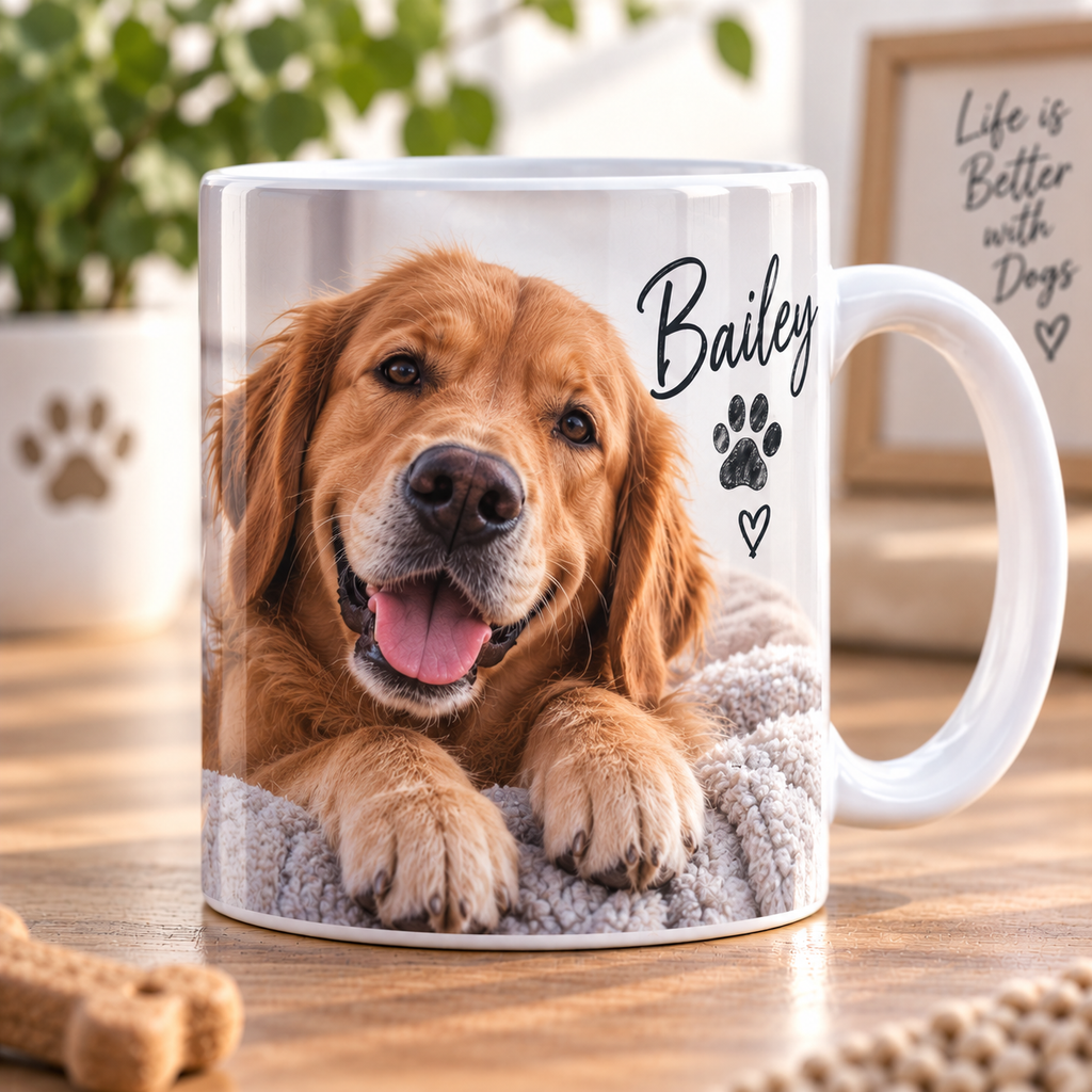 Personalised Pet Photo Mug - Custom Dog & Cat Mug With Name
