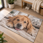 Personalised Pet Photo Rug - Custom Dog & Cat Rug With Name