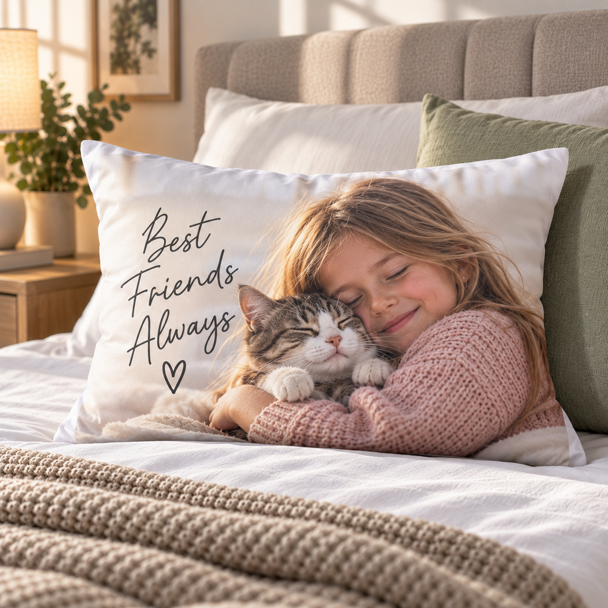 Personalised Pet Photo Pillowcase  - Custom Dog & Cat Design With Name