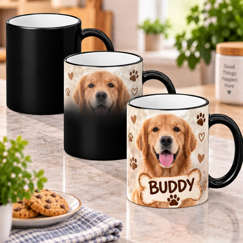 Personalised Pet Photo Heat Changing Mug – Custom Mug With Pet Name