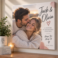 Personalised Couples Photo Canvas - Custom Romantic Canvas With Photos, Names & Date