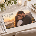 Personalised Photo Placemat  - Custom Romantic Design With Photo, Names & Date